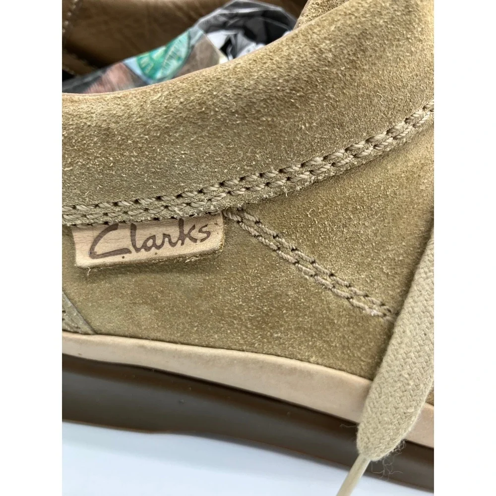 Vintage Clarks Mens Tan Suede Leather Oxford Lace Up Shoes Low Top Brown 10.5‎ M
